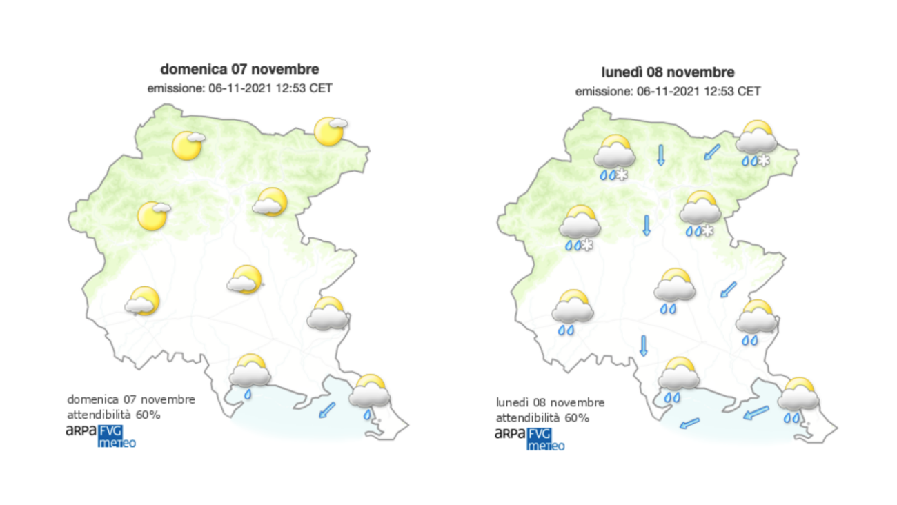 Immagine per Meteo, tempo incerto sul Goriziano: possibile pioggia di notte